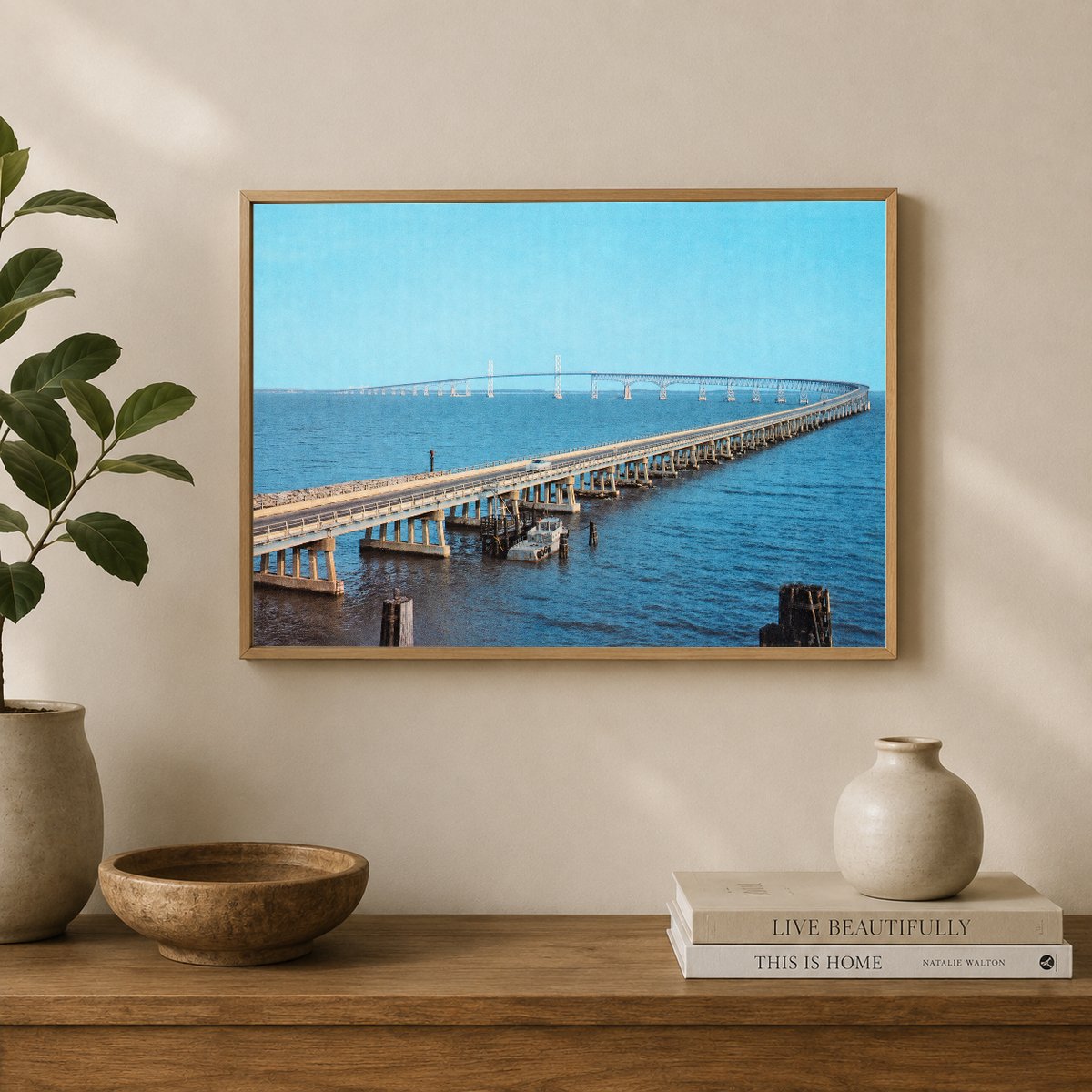 Chesapeake Bay Bridge — Vintage Maryland Postcard