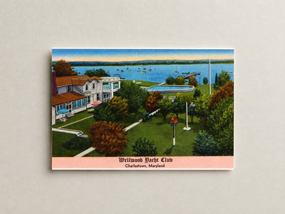 Wellwood Yacht Club, Charlestown, Maryland — Vintage Maryland Postcard