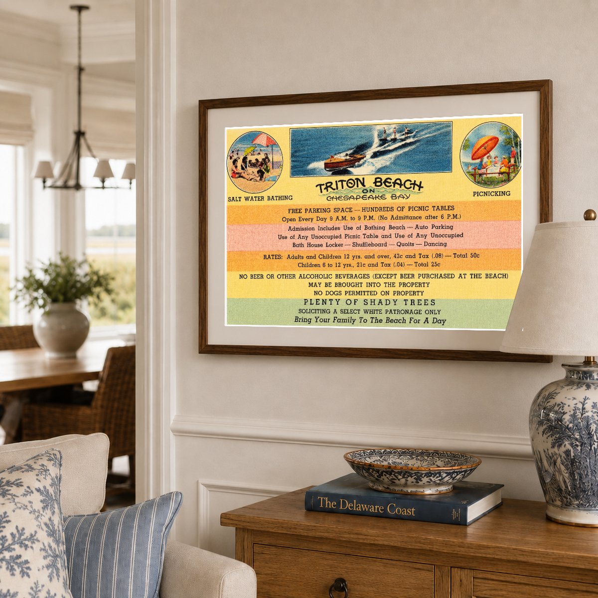 Triton Beach on Chesapeake Bay — Vintage Maryland Postcard