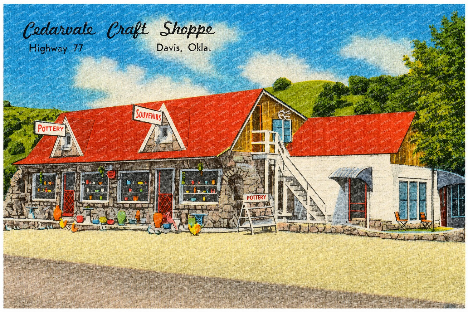 Davis, OK: Cedarvale Craft Shoppe, Highway 77