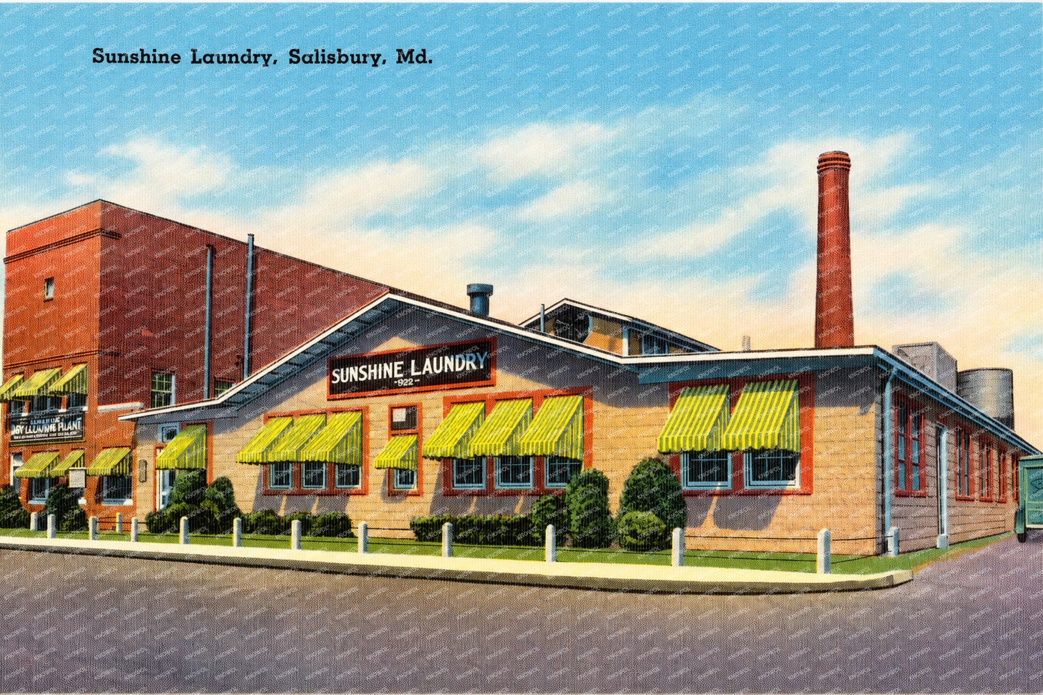 Sunshine Laundry, Salisbury, MD — Vintage Maryland Postcard