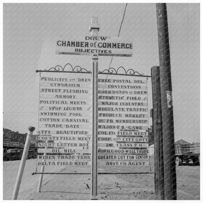 Chamber of Commerce Sign Drew Mississippi 1937 - Available at KNOWOL