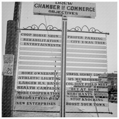 Chamber of Commerce Sign in Drew Mississippi 1937 - Available at KNOWOL