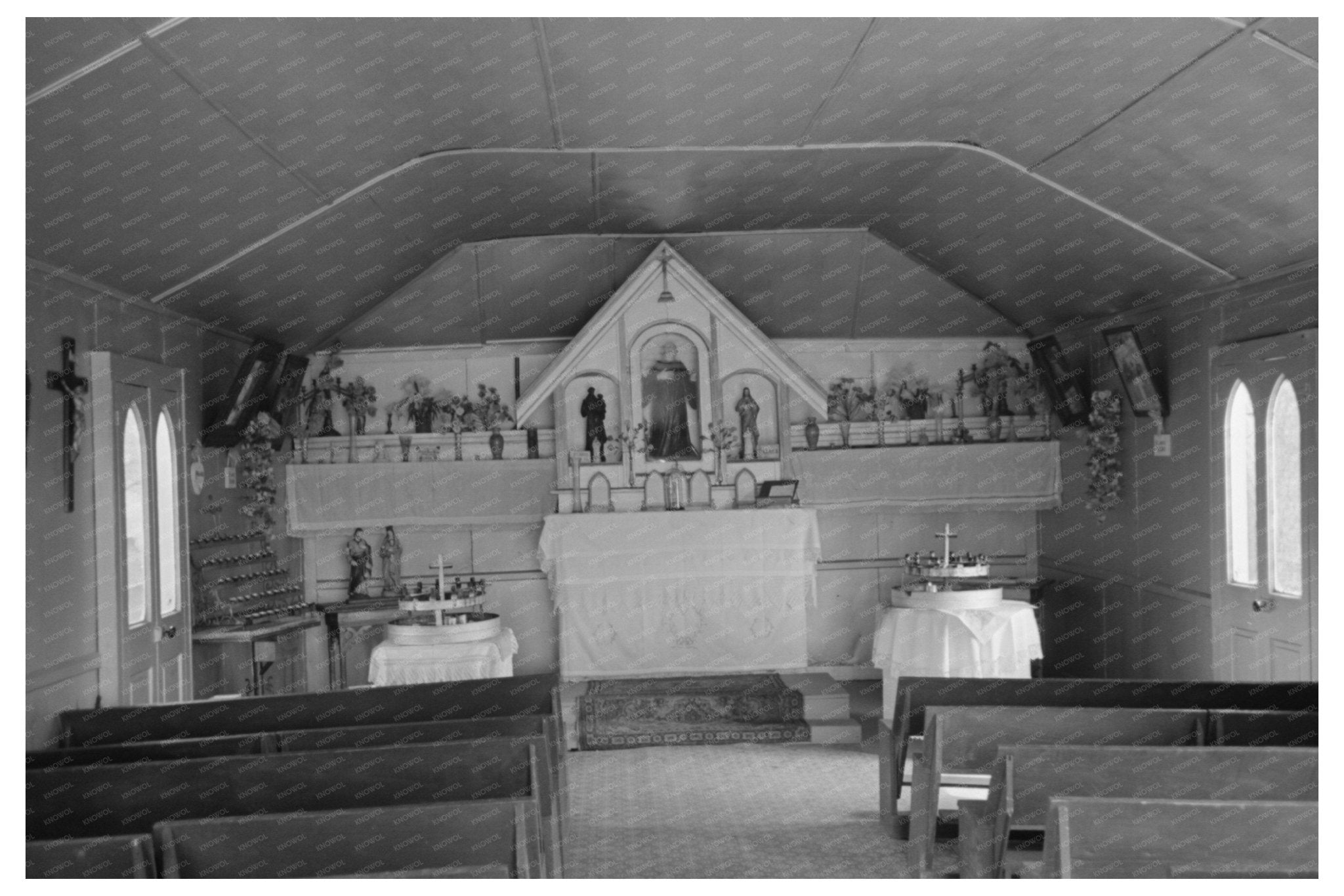 Chapel Interior near Donaldsonville Louisiana 1938 - Available at KNOWOL