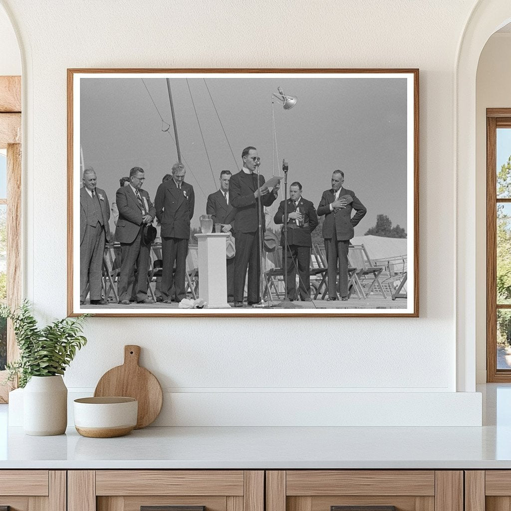 Chaplain Praying at Donaldsonville State Fair 1938 - Available at KNOWOL