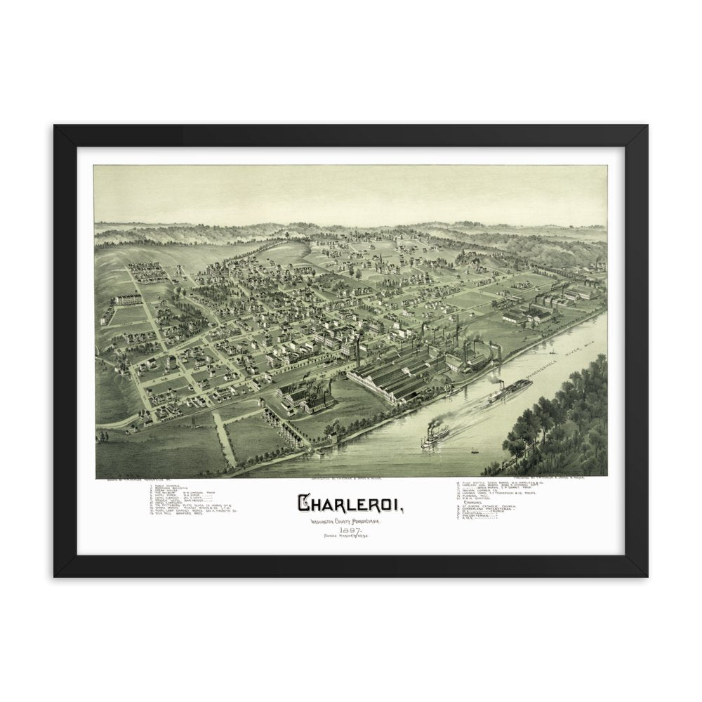 Charleroi, PA 1897 Framed - Available at KNOWOL