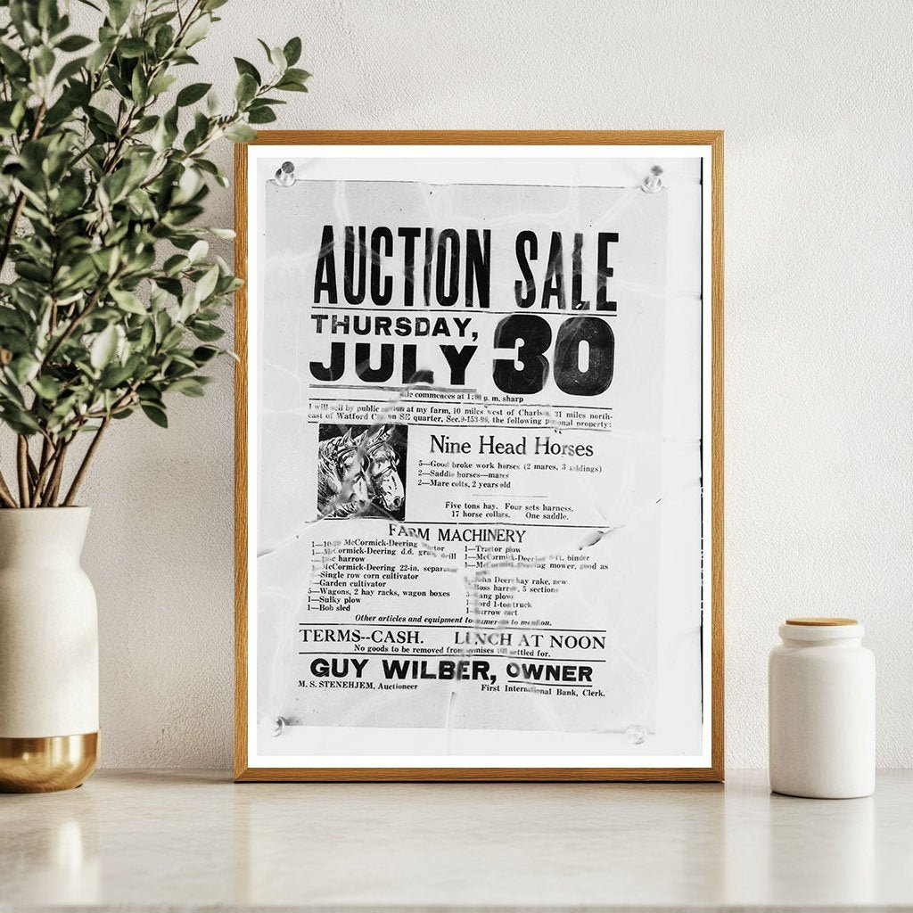 Charlson South Dakota Auction Sale Poster July 1937 - Available at KNOWOL