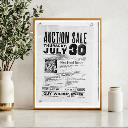 Charlson South Dakota Auction Sale Poster July 1937 - Available at KNOWOL