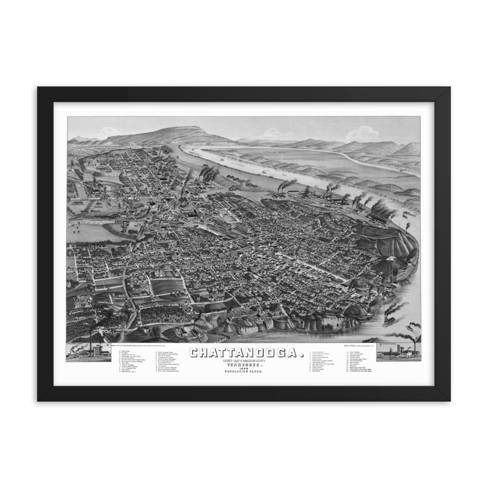 Chattanooga, TN 1886 Framed - Available at KNOWOL