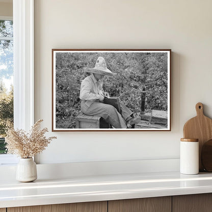 Checker at Pea Picking Outfit Nampa Idaho June 1941 - Available at KNOWOL