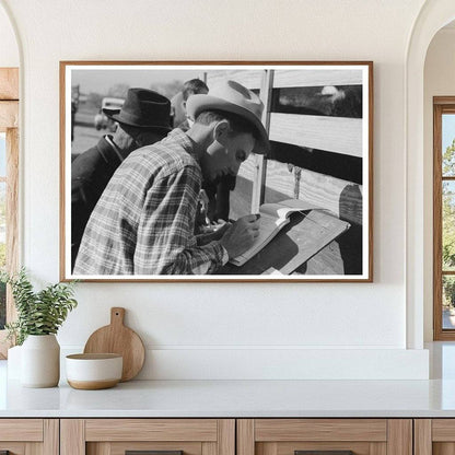 Checker Game at San Angelo Stockyards November 1939 - Available at KNOWOL