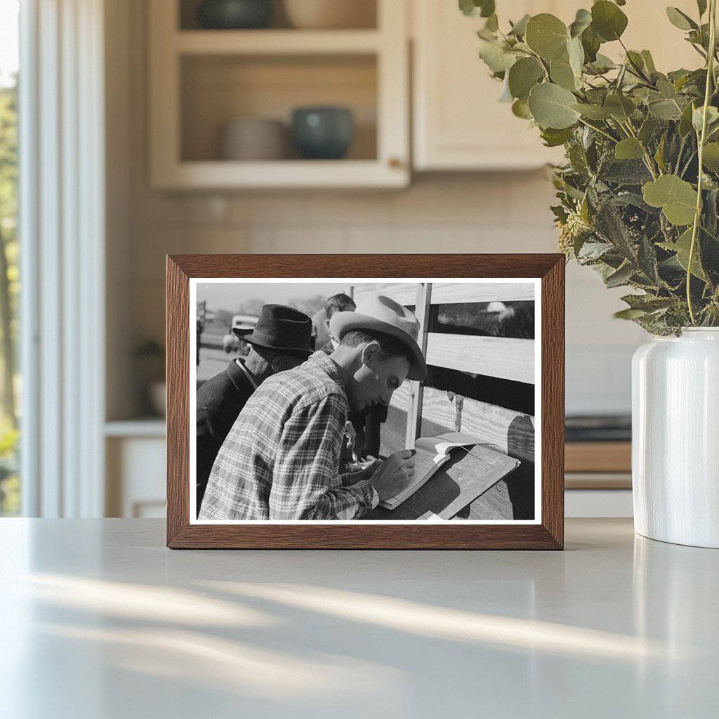 Checker Game at San Angelo Stockyards November 1939 - Available at KNOWOL