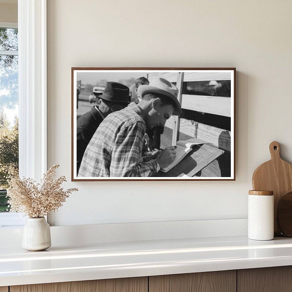 Checker Game at San Angelo Stockyards November 1939 - Available at KNOWOL