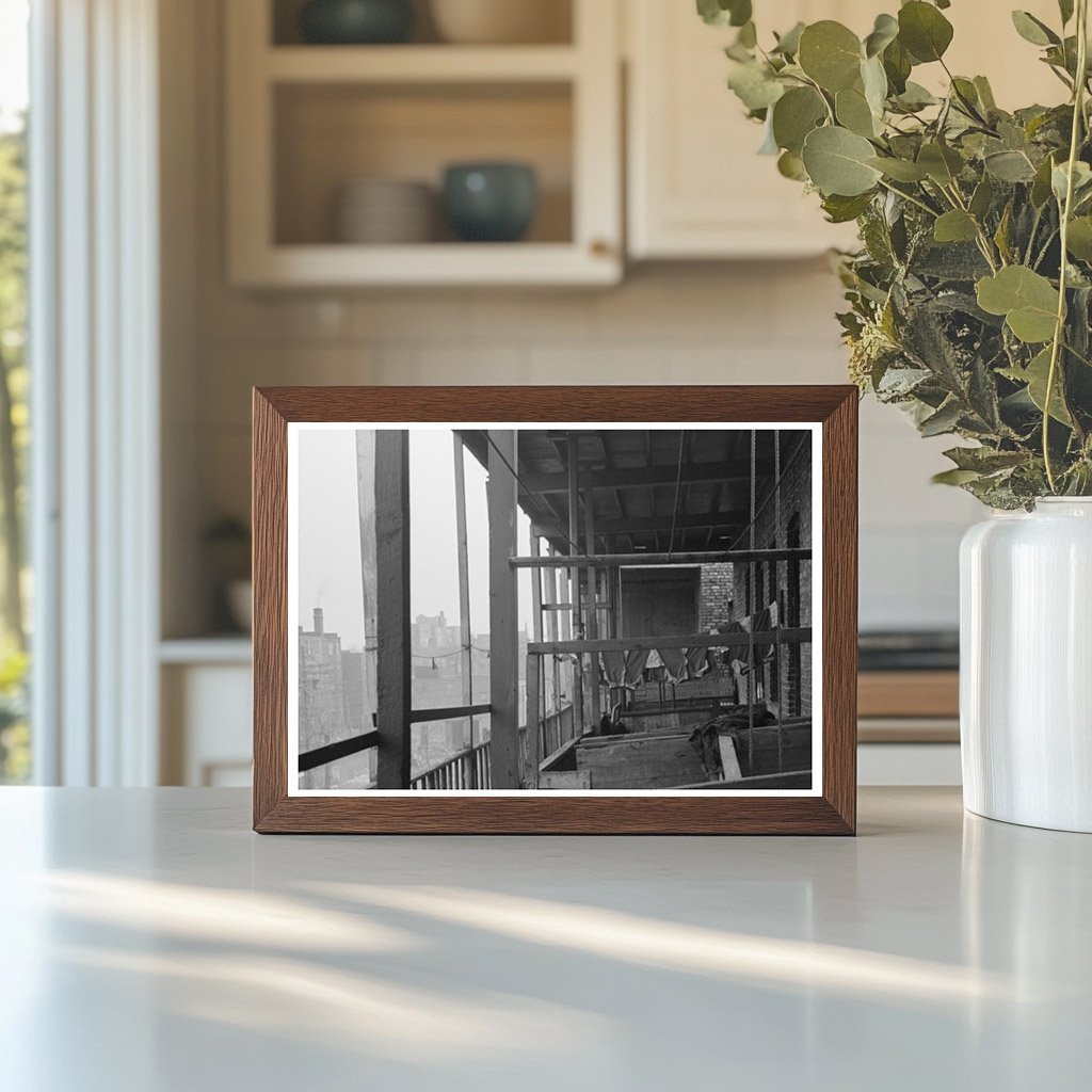 Chicago Apartment Back Porches April 1941 Vintage Photo - Available at KNOWOL