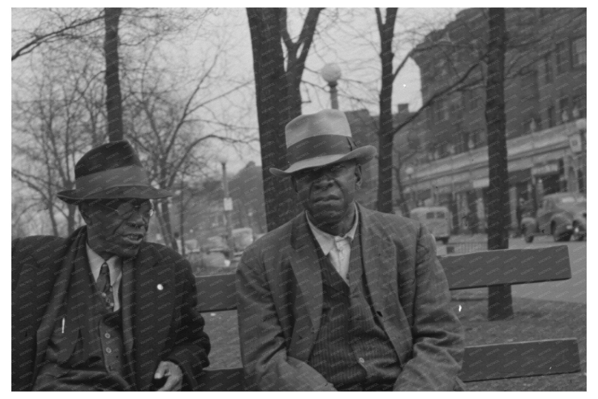 Chicago Park Bench Conversation April 1941 - Available at KNOWOL