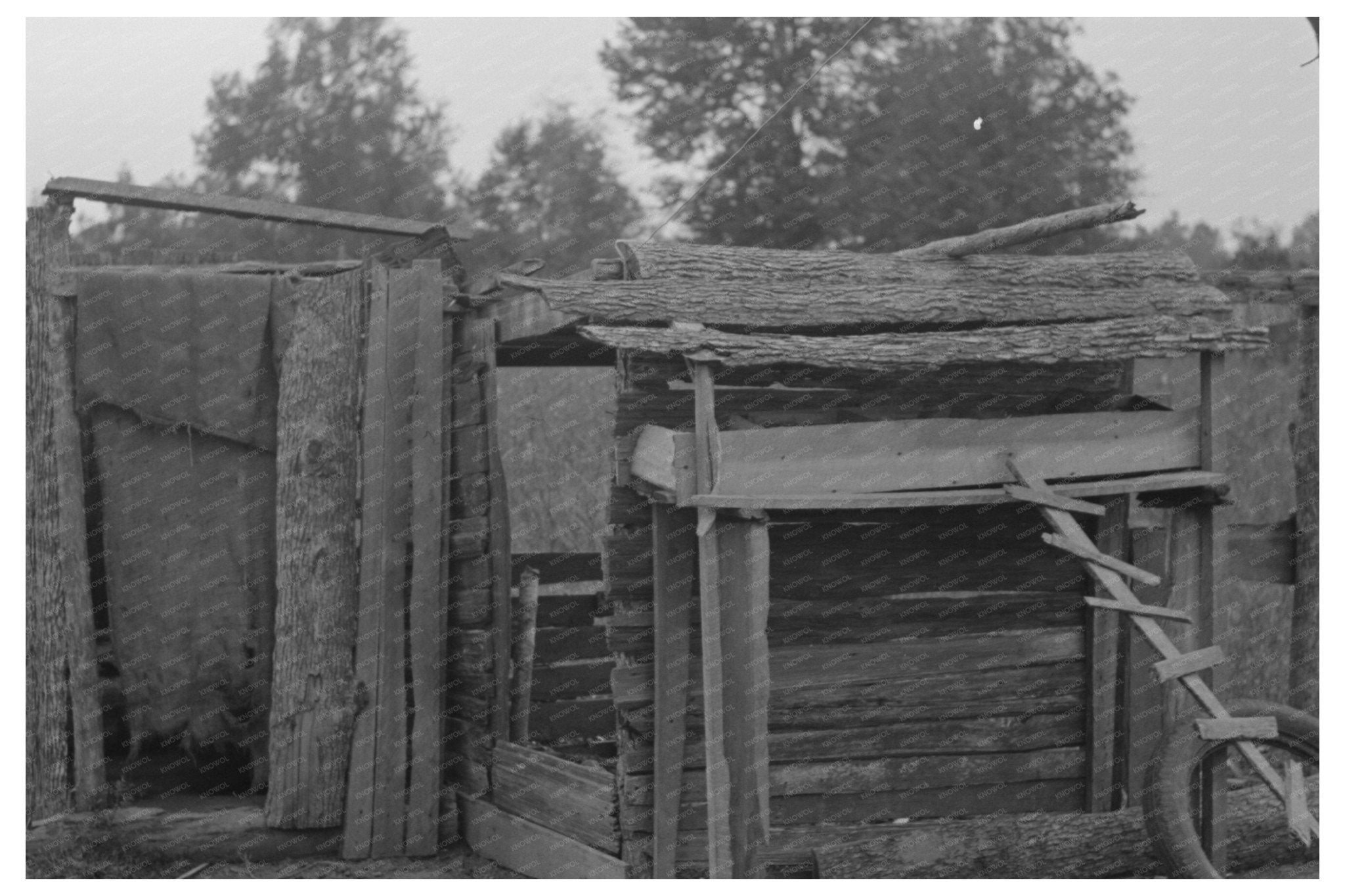 Chicken House and Privy in Louisiana 1938 - Available at KNOWOL