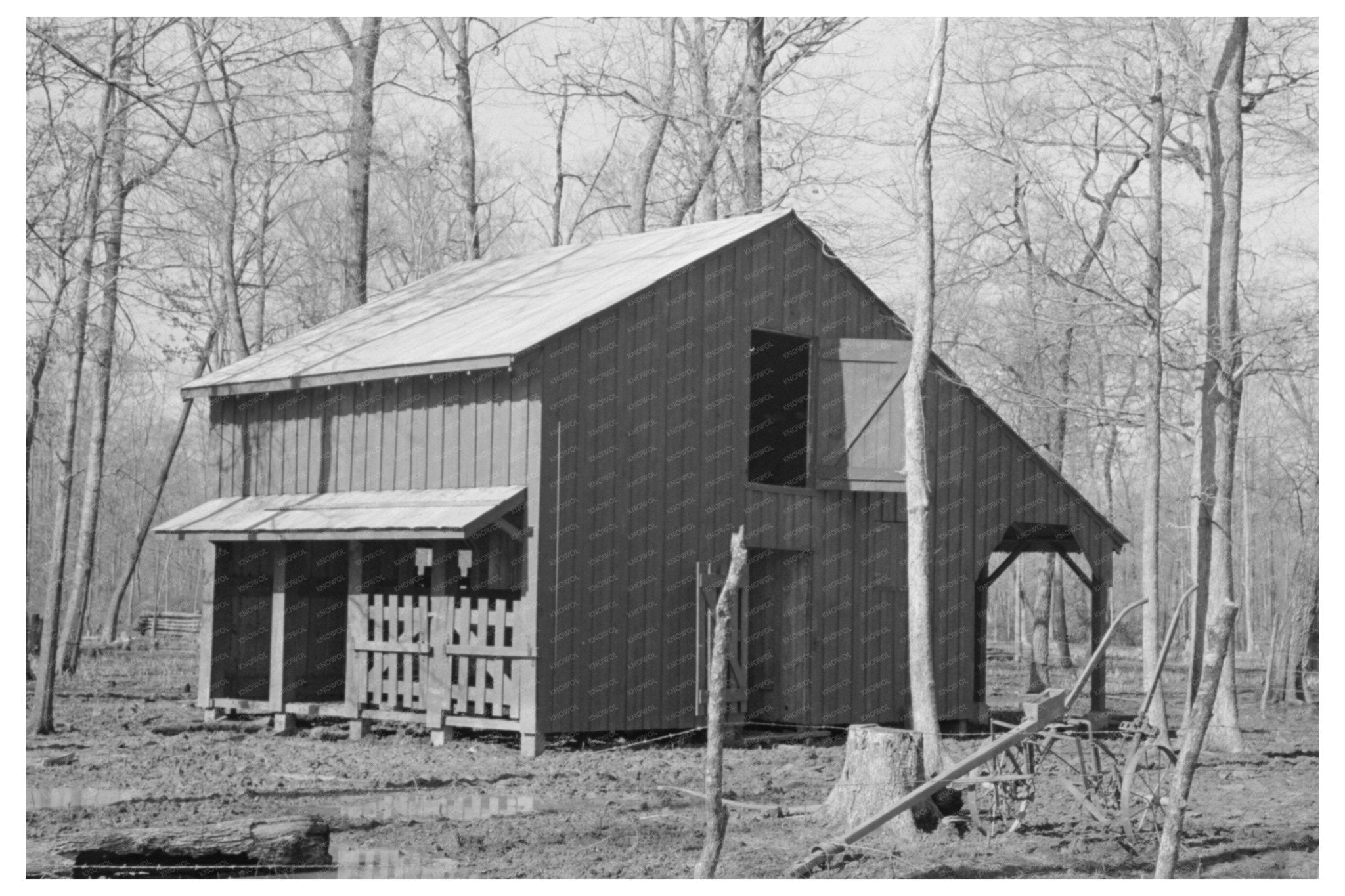 Chicot Farms Barn Arkansas January 1939 Vintage Photo - Available at KNOWOL