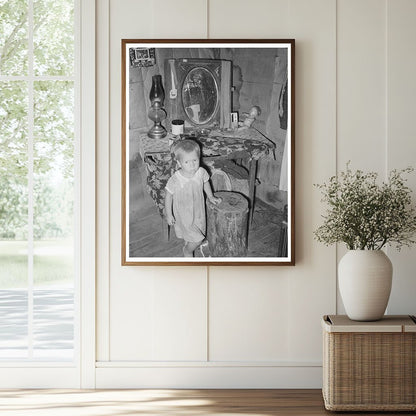 Child at Dressing Table in Modest Shack Vian Oklahoma 1939 - Available at KNOWOL