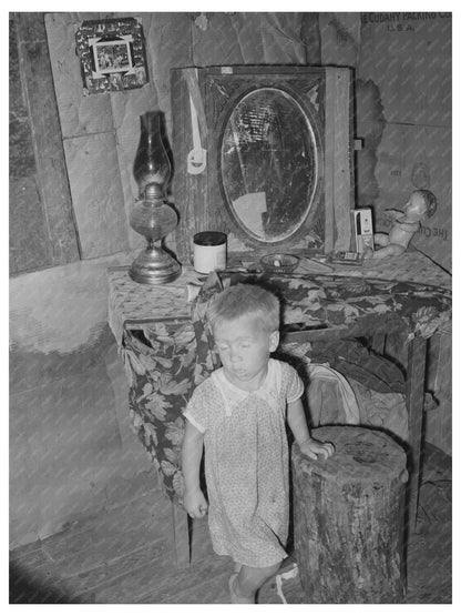 Child at Dressing Table in Vian Oklahoma June 1939 - Available at KNOWOL