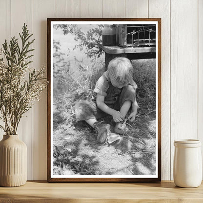 Child Camping Outdoors in Spiro Oklahoma June 1939 - Available at KNOWOL