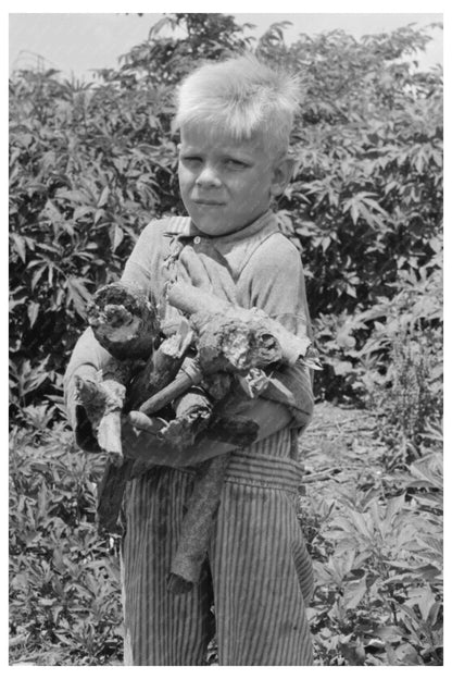 Child Carrying Wood near Webber Falls Oklahoma June 1939 - Available at KNOWOL