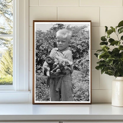 Child Carrying Wood near Webber Falls Oklahoma June 1939 - Available at KNOWOL