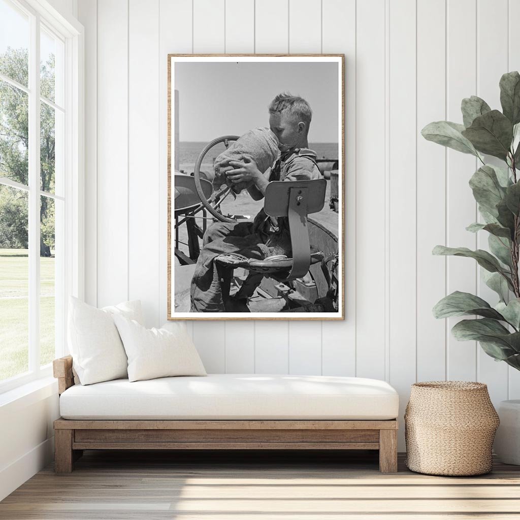 Child Drinks from Jug on Ralls Texas Farm May 1939 - Available at KNOWOL