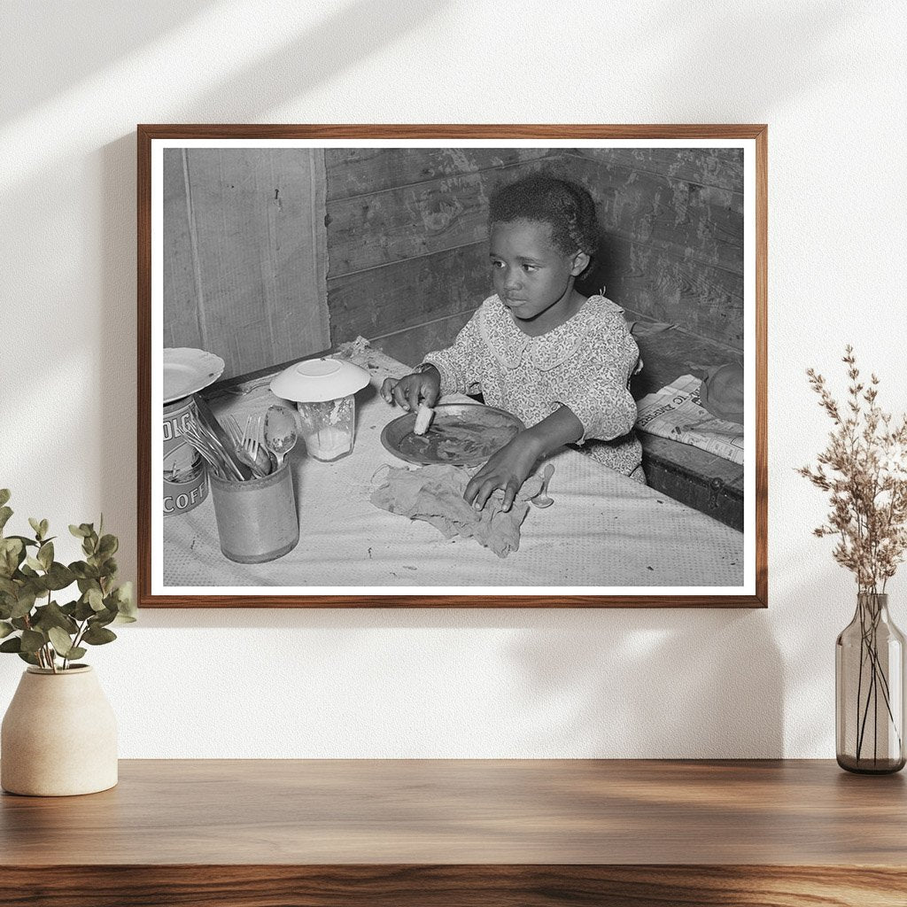 Child Eating Bread and Gravy in Wagoner County 1939 - Available at KNOWOL