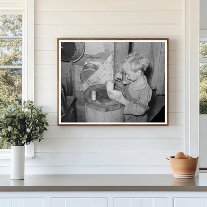 Child Eating Cantaloupe in Oklahoma City Camp July 1939 - Available at KNOWOL