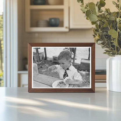 Child Eating Dinner at Community Sing Pie Town New Mexico 1940 - Available at KNOWOL