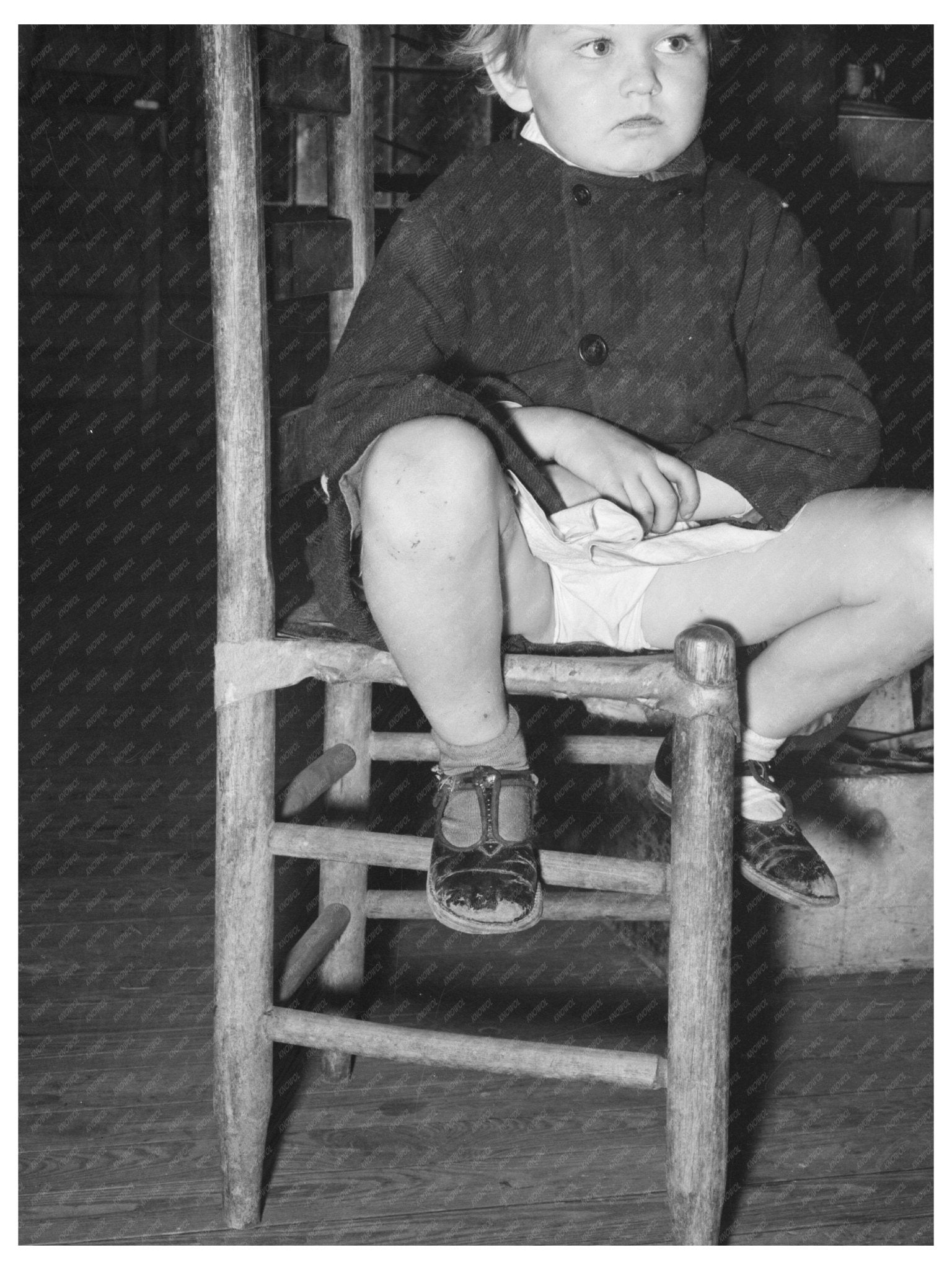 Child in Abandoned Church Laurel Mississippi January 1939 - Available at KNOWOL