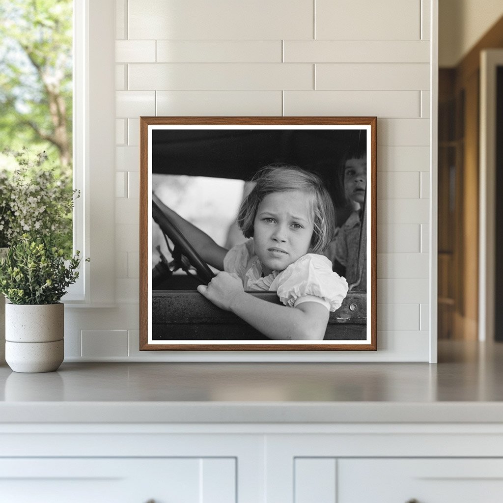 Child in Automobile Outside General Store Jarreau Louisiana 1938 - Available at KNOWOL