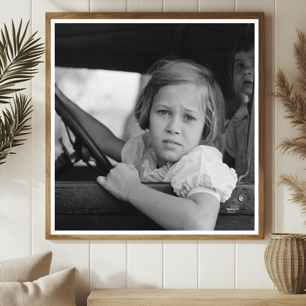 Child in Automobile Outside General Store Jarreau Louisiana 1938 - Available at KNOWOL