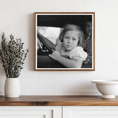 Child in Automobile Outside General Store Jarreau Louisiana 1938 - Available at KNOWOL