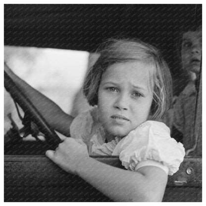 Child in Automobile Outside General Store Jarreau Louisiana 1938 - Available at KNOWOL