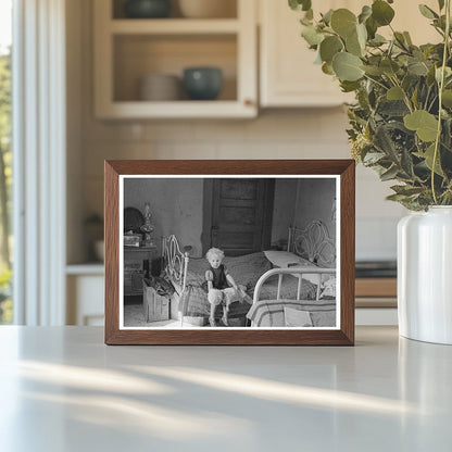 Child in Farmhouse Bedroom Williams County North Dakota 1937 - Available at KNOWOL
