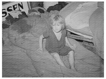 Child in Shack Home at Mays Avenue Camp Oklahoma 1939 - Available at KNOWOL