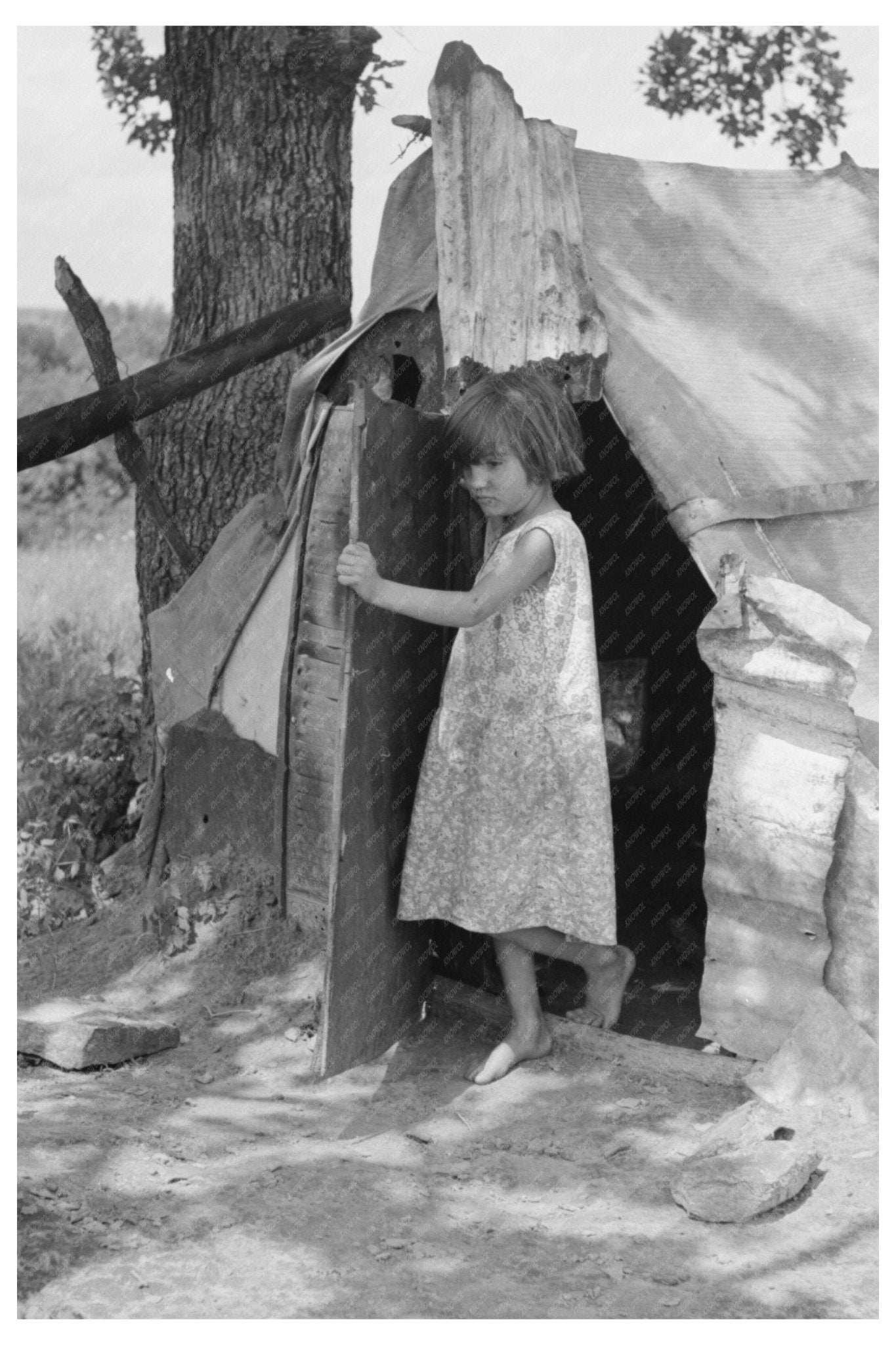 Child of Farm Laborers in Tent Sequoyah County 1939 - Available at KNOWOL