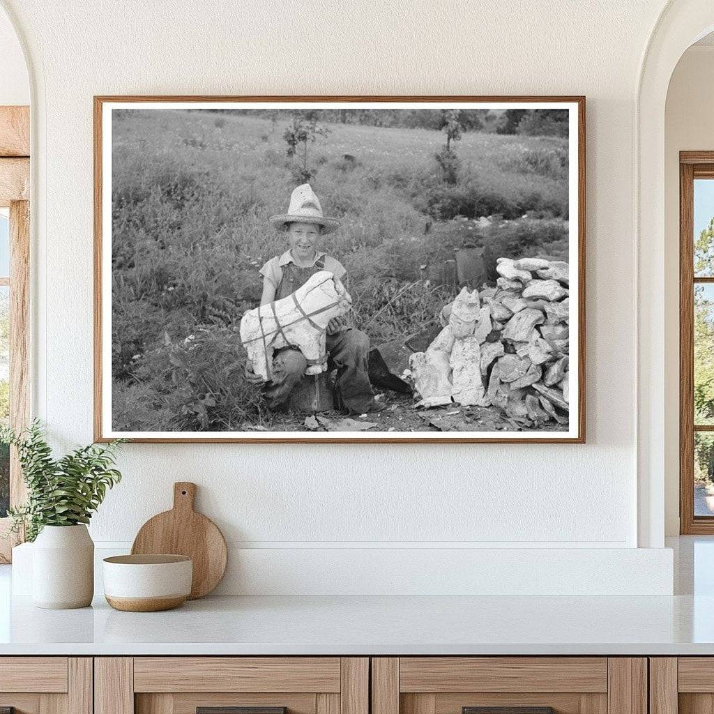 Child of Itinerant Statue Maker in Sequoyah County 1939 - Available at KNOWOL