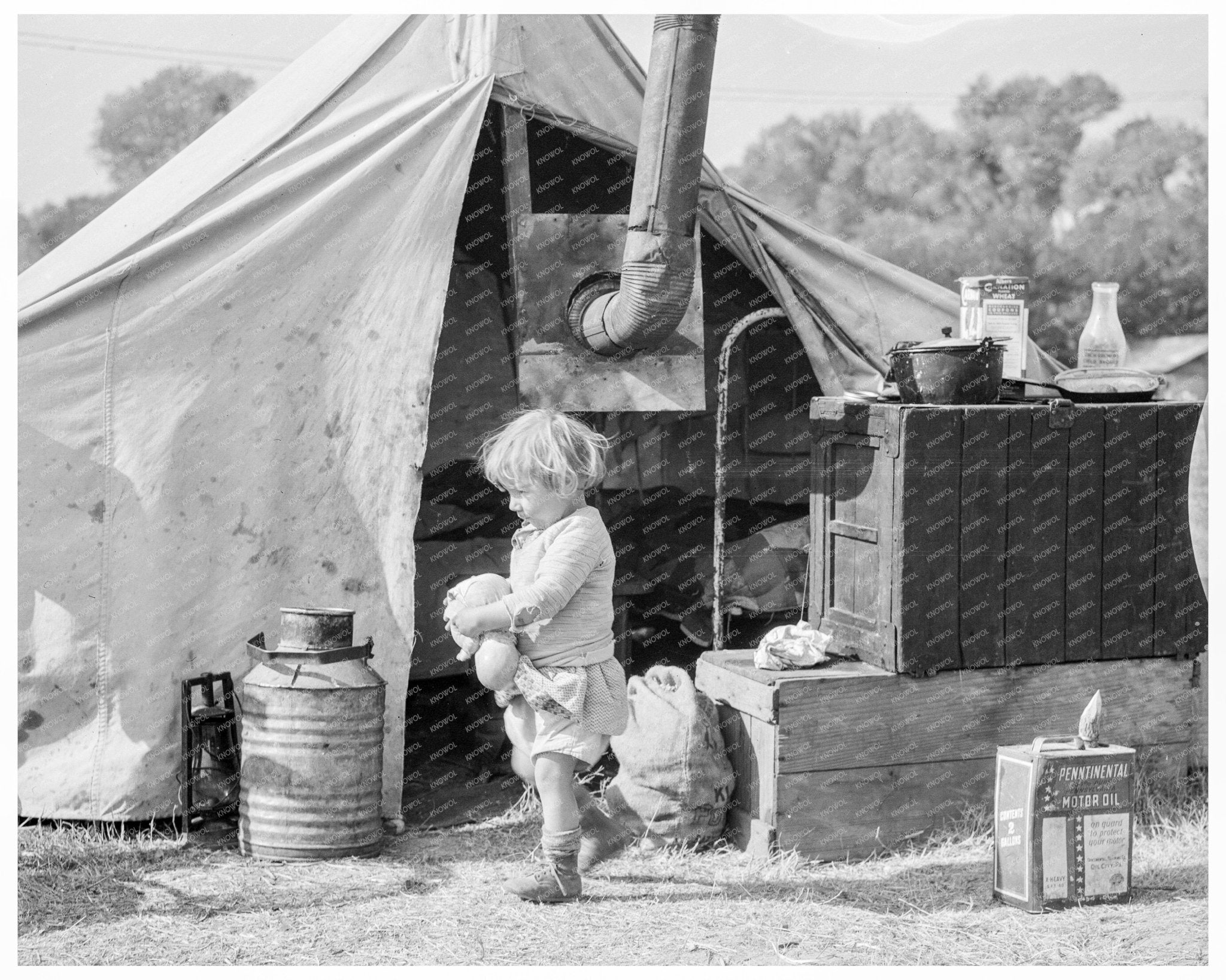 Child of Migratory Worker at California Camp 1936 - Available at KNOWOL