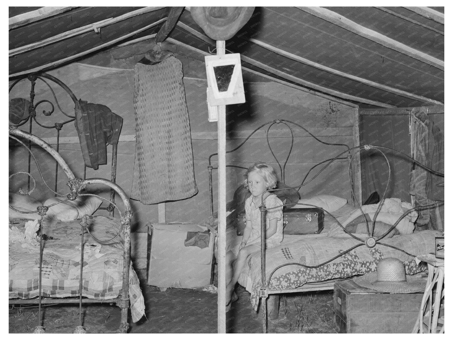 Child Outside Tent Home in Spiro Oklahoma June 1939 - Available at KNOWOL