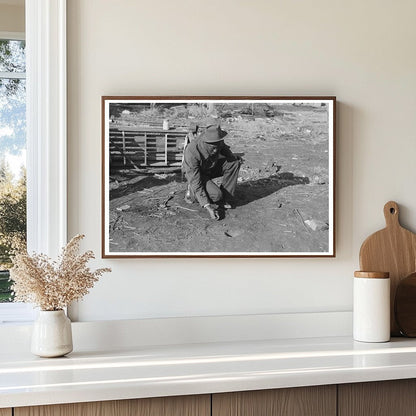 Child Playing Marbles in Eufaula Oklahoma February 1940 - Available at KNOWOL