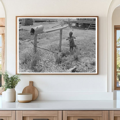 Child Playing Near Mailbox on Missouri Farm 1938 - Available at KNOWOL