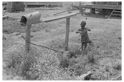 Child Playing Near Mailbox on Missouri Farm 1938 - Available at KNOWOL