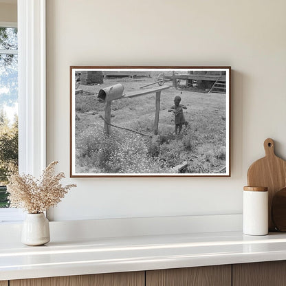 Child Playing Near Mailbox on Missouri Farm 1938 - Available at KNOWOL