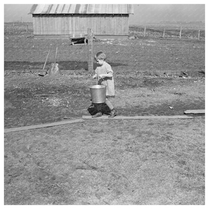 Child Retrieving Water in Benton County Indiana 1937 - Available at KNOWOL