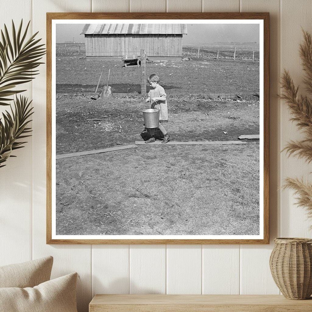 Child Retrieving Water in Benton County Indiana 1937 - Available at KNOWOL