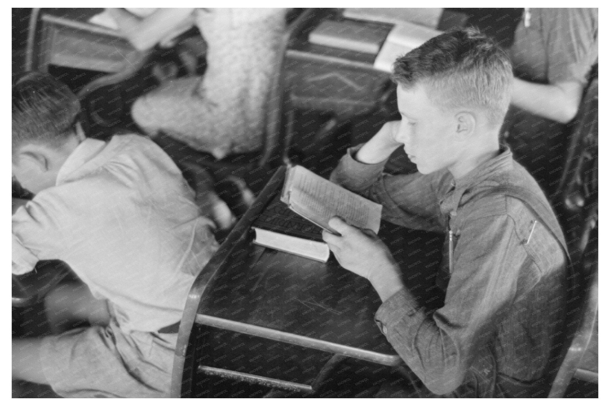 Child Studying in Southeast Missouri School 1938 - Available at KNOWOL