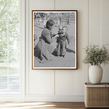 Children and Teacher at Yakima Migratory Labor Camp 1941 - Available at KNOWOL