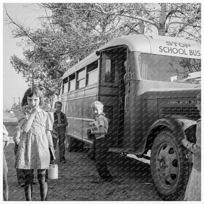 Children Arriving at School Yard Ontario Oregon 1939 - Available at KNOWOL